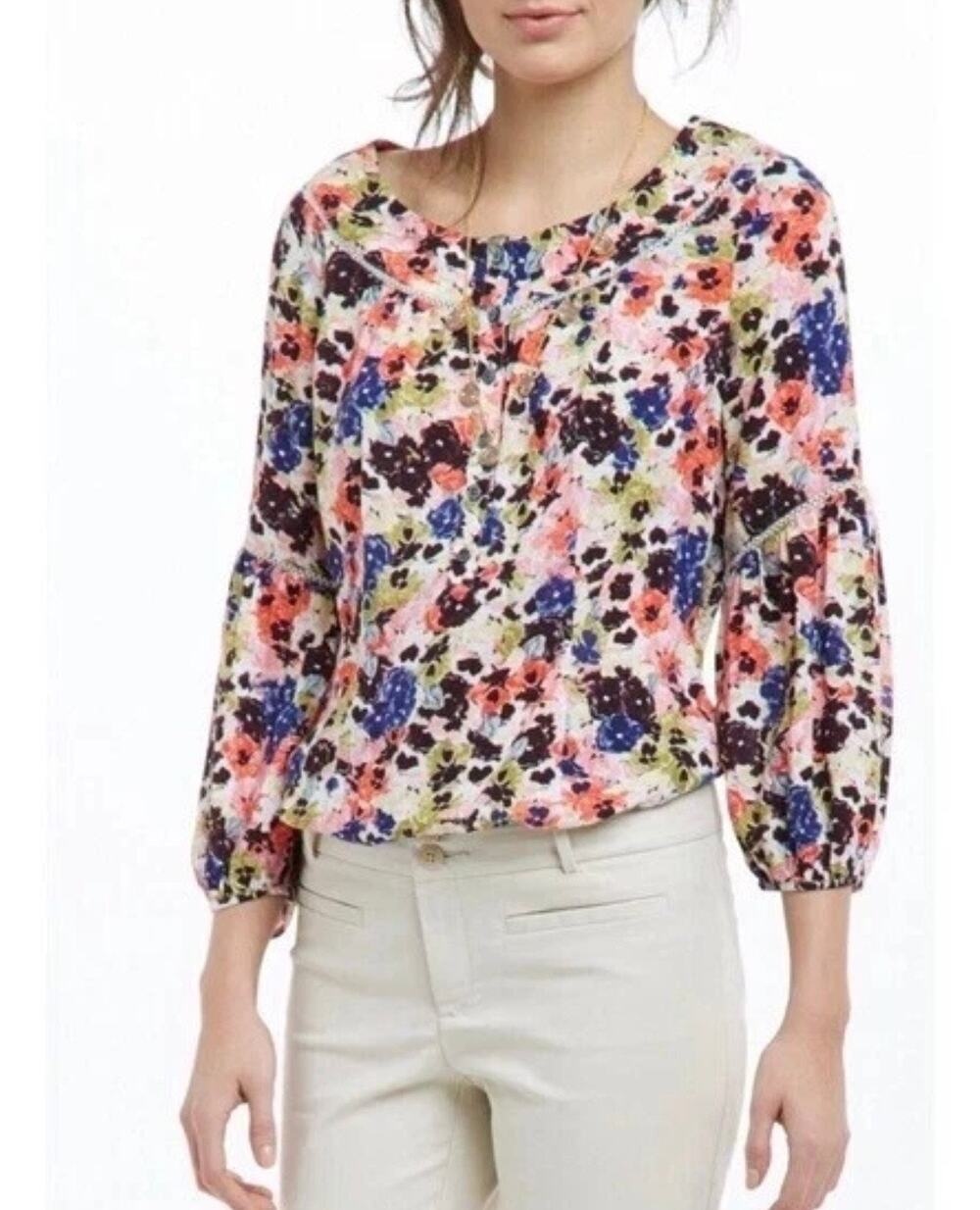 Maeve floral Peasant blouse Anthropologie Maeve